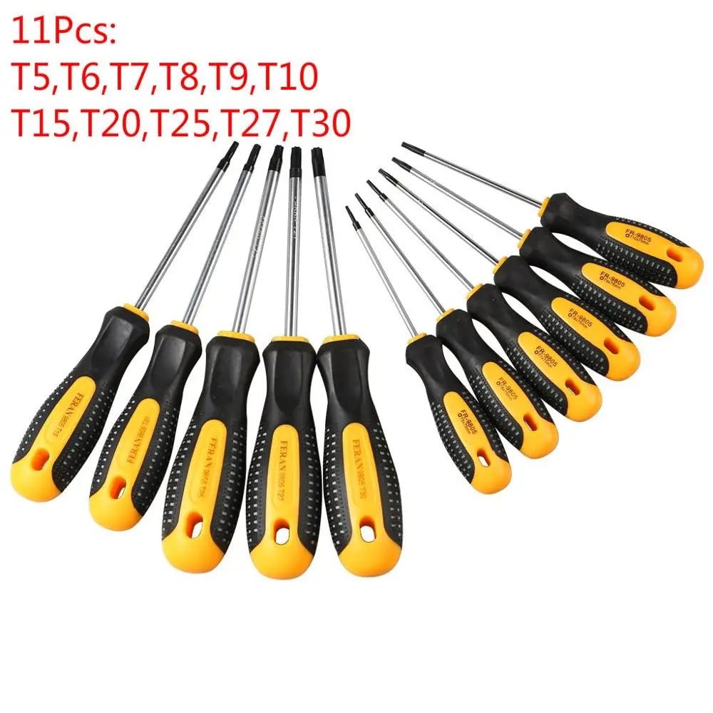 11 tournevis torx avec grandeur