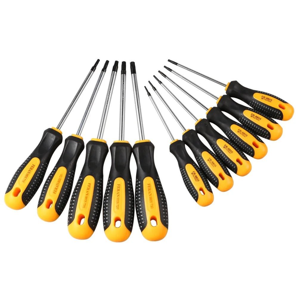 11 tournevis torx noir jaune 2
