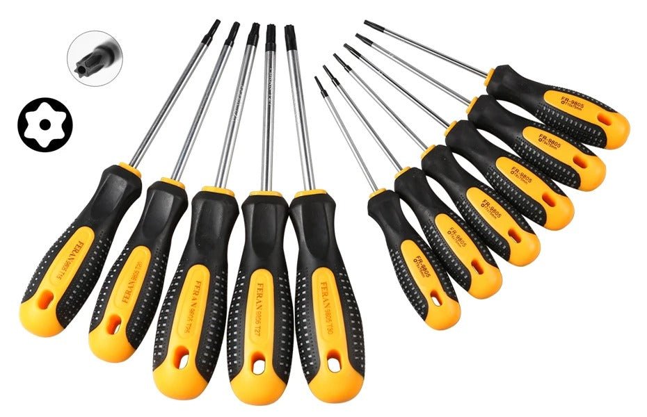 11 tournevis torx noir jaune