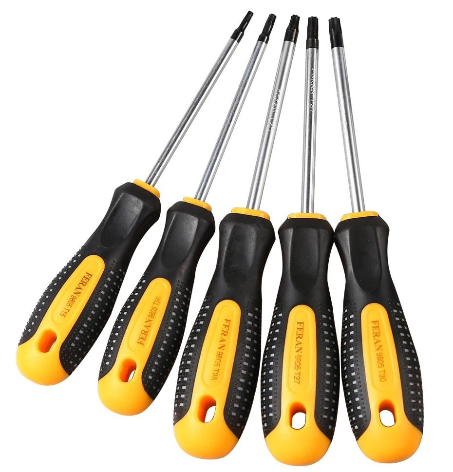 5 tournevis torx noir jaune