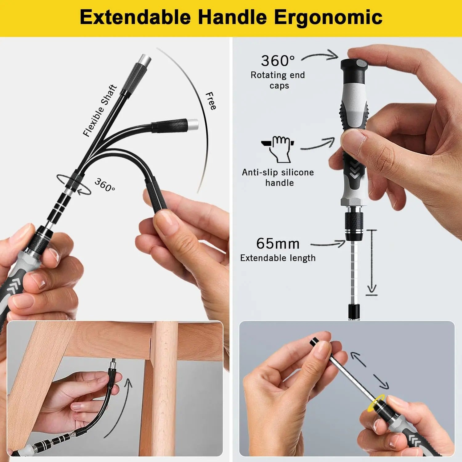 tournevis 115 en 1 poigne ergonomique
